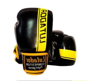 Leather boxing gloves LUTADOR yellow