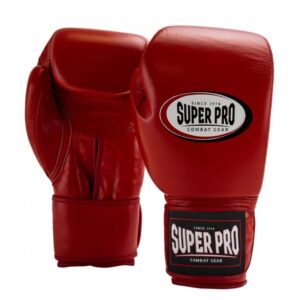 Gants de boxe cuir SUPER PRO Combat gear rouge