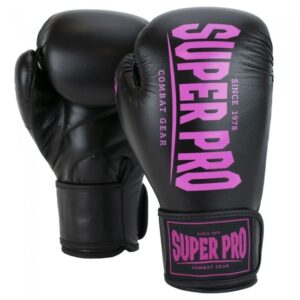 Gants de boxe SUPER PRO COMBAT noir/rose